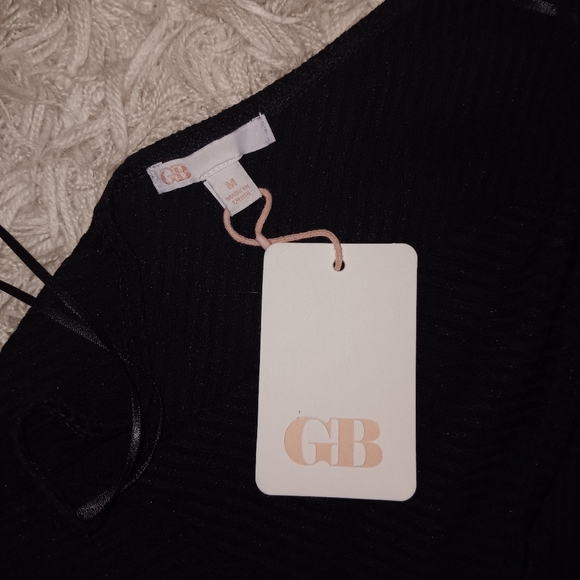 GB Gianni Bini One Sleeve Black Ribbed  Dress NWT Size M - Picture 5 of 7